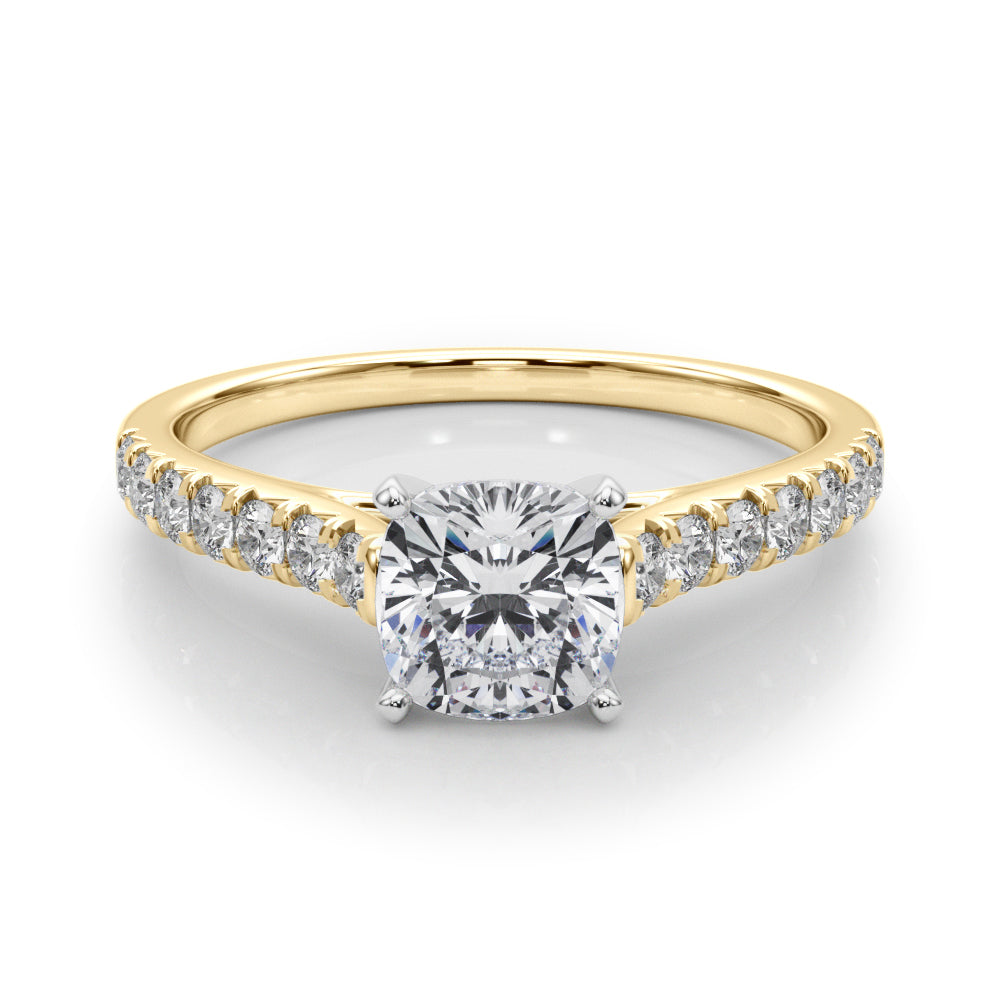 CATHEDRAL 2CT MOISSANITE SINGLE ROW PRONG ENGAGEMENT RING (50655) - Q JEWELER