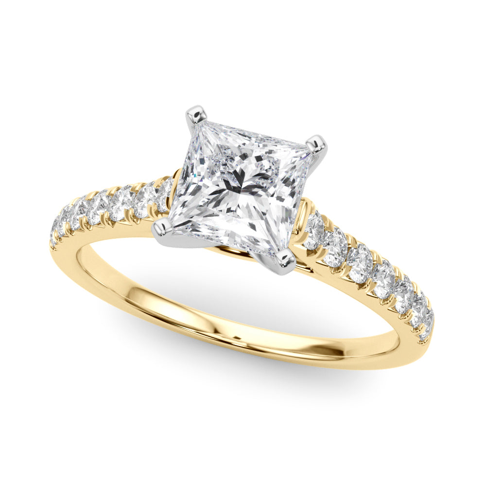 CATHEDRAL 2CT MOISSANITE SINGLE ROW PRONG ENGAGEMENT RING (50655) - Q JEWELER