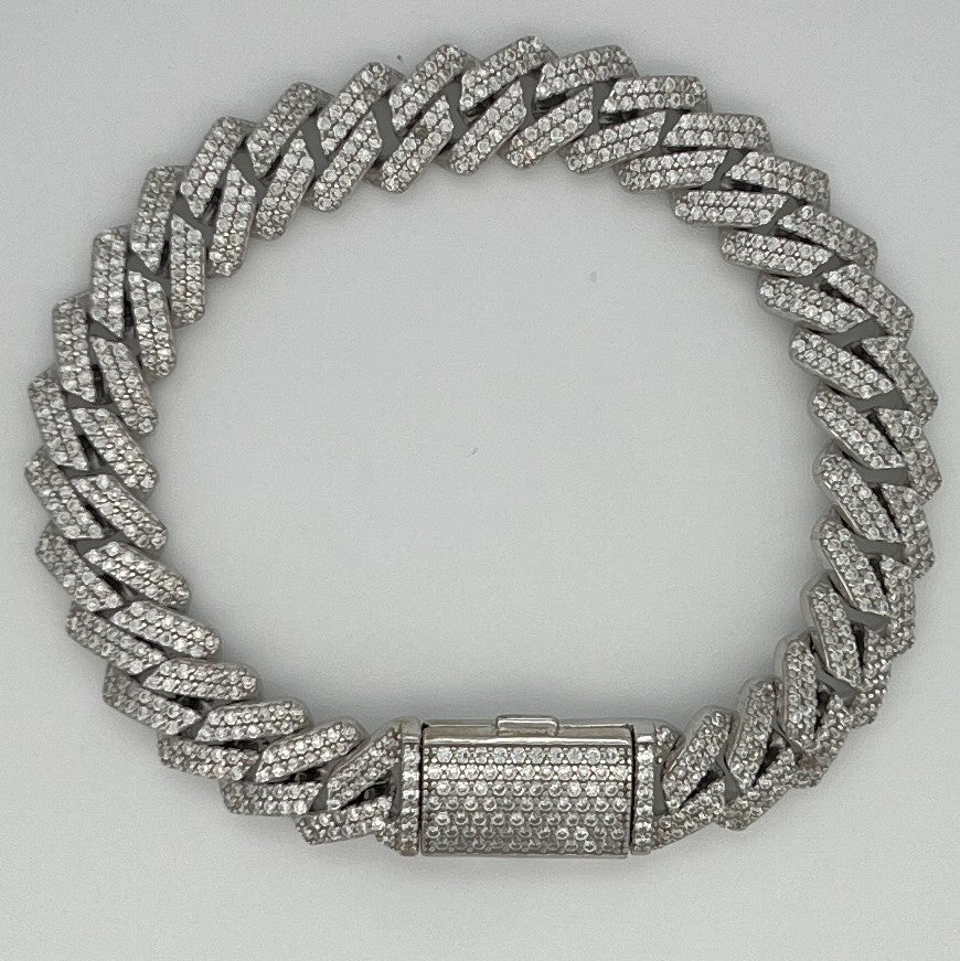 8 MM Moissanite Prong Link Cuban Bracelet - Q JEWELER
