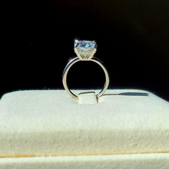 Platinum 3.53ct (G VVS2) Lab Cushion Diamond Ring with Hidden Halo Lab Diamond - Q JEWELER